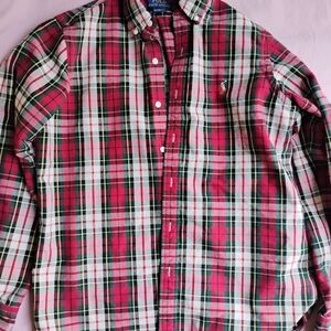 Polo Ralph Lauren Red and Green Plaid Button Down Shirt